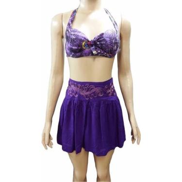 Imagem de Saia Transpassada Envelope - Violeta Escuro - Bali Blue, Único, Violet