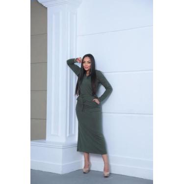 Imagem de Conjunto Saia e Blusa Lanzinha - Vilma Valentti, Verde militar, G