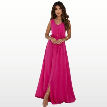 Imagem de Vestido Longo Casual Tendência Da Moda Feminina Elegante  - GF Moda, G