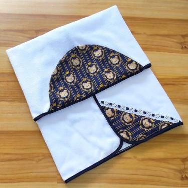 Imagem de Toalha de Bebê modelo Luxo felpuda e forrada com capuz estampado - BRA