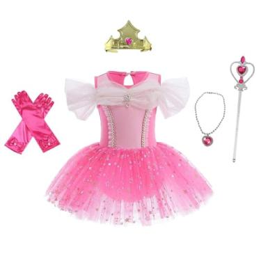 Imagem de Dressy Daisy Collant de balé, vestido tutu para meninas, bailarina, fantasia de dança, roupa de dança com saia de tule, Estilo P (com acessórios), 5-6