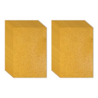 Imagem de PATIKIL Folha de espuma com glitter EVA brilhante dourado 28 x 20 cm de espessura com adesivo traseiro brilhante EVA Glitter feltro para projetos de artesanato DIY, 20 peças