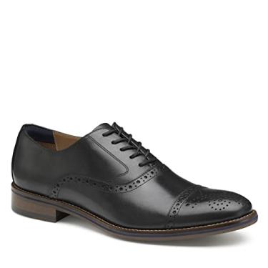 Imagem de Johnston & Murphy Sapato masculino Conard 2.0 bico bico – sapatos sociais masculinos, sapatos masculinos de couro italiano, sapatos de trabalho masculinos, palmilha acolchoada e sola de borracha, Grão