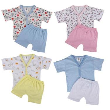 Imagem de Kit C/2 Pijama Verão Conjunto Bebe Criança Manga Curta - Batutinhas Ba