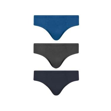 Imagem de Kit Cueca Selene Slip 3 Peças 11910 Marinho/Cinza/Royal, EG, Marinho, 