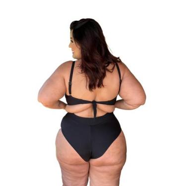Imagem de Biquíni Plus Size Hot Pants Meia Taça Retrô Canelado - Califórnia Bras