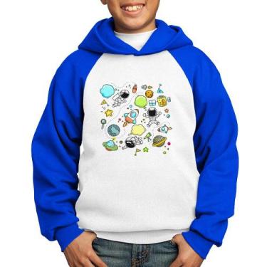 Imagem de Moletom Infantil Astronauta - Foca na Moda, Branco, Azul, 14