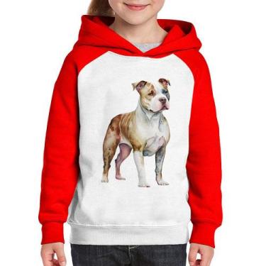 Imagem de Moletom Infantil Cachorro Pitbull - Foca na Moda, Branco, Vermelho, 2
