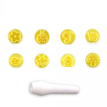 Imagem de Kit Carimbo Marcador Jardim Encantado Amarelo - 8 Unidades - BlueStar 
