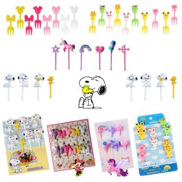 Imagem de Garfo Palitinhos Infantis Petisco Frutas Lanche Cartoon Fofo Decoração