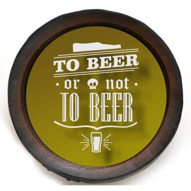 Imagem de Quadro Porta Rolhas Redondo To Beer or Not - Pequeno 1093 - Karin Grac