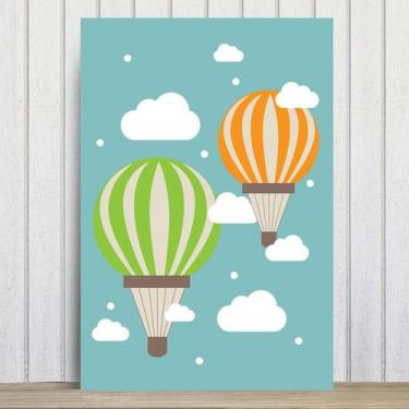 Imagem de Placa Decorativa Infantil Balões e Nuvens 20x30cm - Quartinhos