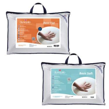 Imagem de Mix com 2 Travesseiros Látex - Basic Flat e Soft - Dunlopillo