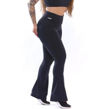 Imagem de Calça Legging Flare Bailarina Suplex Cós Cintura Alto Preto - ElementF