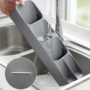 Imagem de Porta Separador 5 Divisórias Talher Organizador Gaveta Mesa - CLINK, C