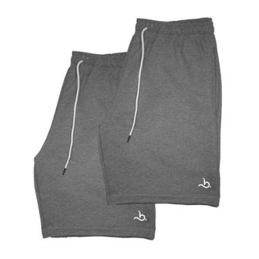 Imagem de Kit 2 Bermudas Masculina Moletom Short Moletinho Bueno Store, Cinza, P