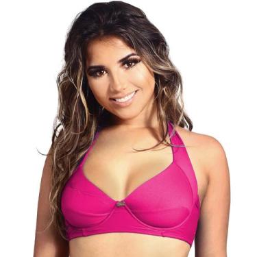 Imagem de Top de Biquíni Plus Size sem Bojo Meia Taça - Estigma, M, Rosa pink
