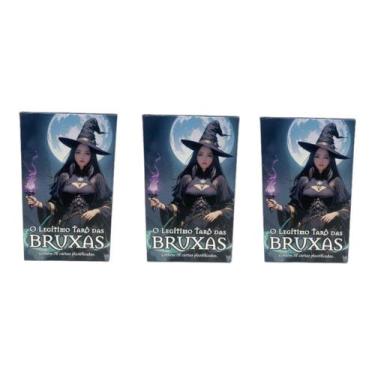 Imagem de Kit com 3 Baralhos O Tarô Das Bruxas 78 Cartas C/ Manual - META ATACAD