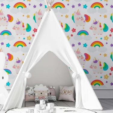 Imagem de Papel de Parede Adesivo Infantil Unicórnio N03030 0,58X2,5M - Adesivo 