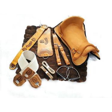 Imagem de ENCILHA 10 PEÇAS Arreio Sela Freio Ouro Cavalo Crioulo JM14 - SELARIA 