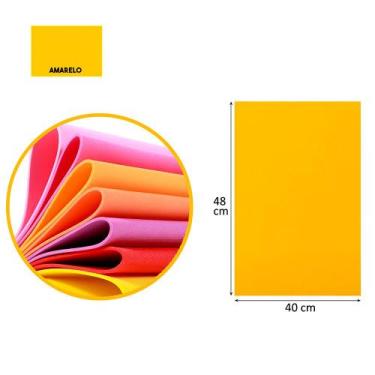 Imagem de Kit 10 cartolina de eva 40x48cm amarelo - EVAMAIS