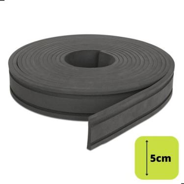 Imagem de Eva Flexível 5Cm Largura Rodapé Roda Meio 10 Mts 5C1- Cinza - Nova Mol