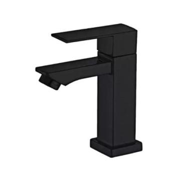 Imagem de Torneira lavatorio pia banheiro bica baixa 1/4 de volta preto all blac