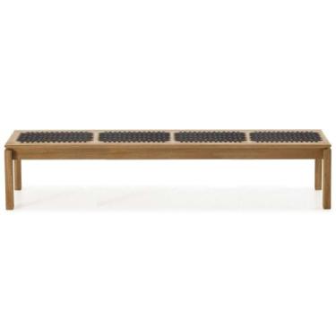 Imagem de Banco Trançado 220cm p/Área Externa Coberta Eucalipto - Jatobá/Preto -