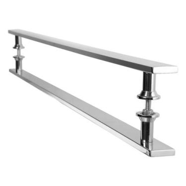 Imagem de Puxador Barra Chata Inox Para Porta De Madeira Vidro 30 cm - CromoShop