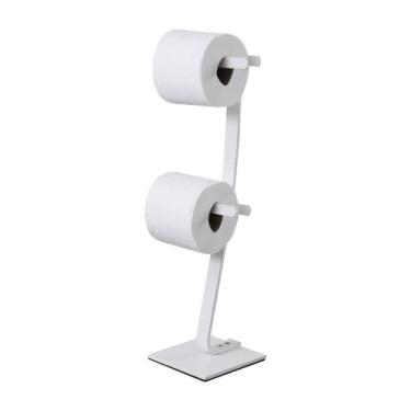 Imagem de Porta Papel Higiênico de Chão com Reserva Dupla Branco - Cromoshop