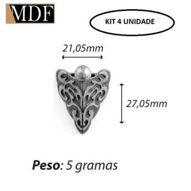 Imagem de Kit 4 Pezinho Arabesco com Bola 2,1 X 2,7cm Caixa e Bandeja Artesanato