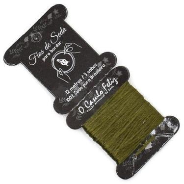 Imagem de Linha De Seda Pura Para Bordar - O Casulo Feliz, VERDE OLIVA