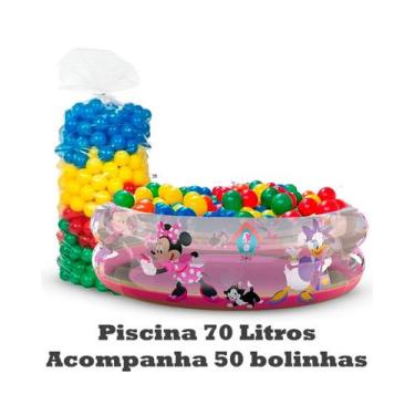 Imagem de Piscina Infantil Inflável Minnie 70 Litros + 50 Bolinhas - Etilux