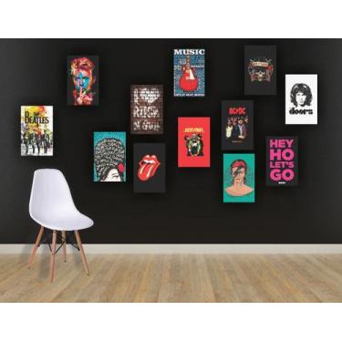 Imagem de Kit 12 Placas Decorativas  Bandas Rock Nirvana Guns - A&a, Mdf