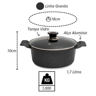 Imagem de Caçarola Panela Granito Antiaderente Gourmet Javali Aa 18cm