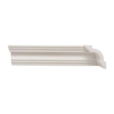 Imagem de Kit com 5 Barras Rodateto de Poliestireno 3cm X 30mm Liso 10m Branco