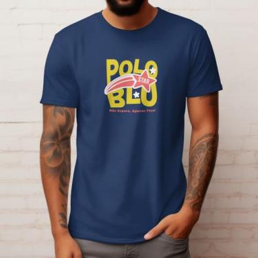 Imagem de Camisa Camiseta Masculina Casual Polo Blu Star em Algodão Estampada do