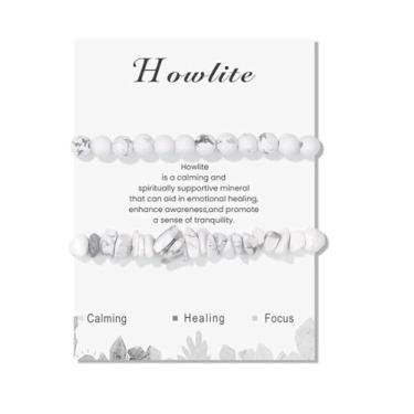 Imagem de Kysin Chiys Conjunto de 2 peças de pulseiras de ametista para mulheres de 6 mm, pulseira de pedras naturais de 6 mm, pulseira de contas de cristal irregular, lascas irregulares, pulseira de ioga de