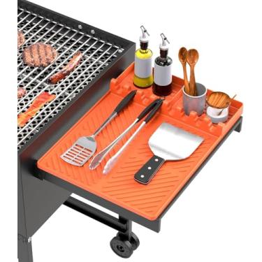 Imagem de liboyixi Triturador de frango grande para triturador de peito de frango com escova e garfo; máquina trituradora de carne visível, tira antiderrapante forte, cabo ergonômico, livre de BPA (laranja)