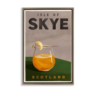 Imagem de Stupell Industries Isle of Skye Cocktail Framed Floater Canvas Wall Art Design by The Whiskey Ginger, moldura flutuante marrom, 21 x 31