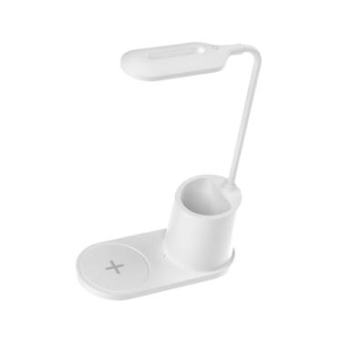 Imagem de Ｂｅｓｇａ Lâmpada de Mesa Luz de Mesa Carregador Sem Fio 15w Luz de Mesa Portátil Lâmpada de Leitura para Escritório Estudar Dormitório Casa Quarto, Branco