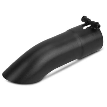 Imagem de Vurkcy Ponta de Escape Curva de Entrada de 2,5", Saída de 2,5", Comprimento Total de 9", Tubo de Escape de Aço Inoxidável com Rebatimento, Aparafusado, Corte Em Ângulo Elegante, Tubo de Escape Polido,