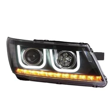 Imagem de Farol compatível com Dodge JCUV 2009-2016 LED DRL compatível com lente Hella 5 Xenon compatível com Hid H7 compatível com viagem compatível com acessórios de carro Fiat Freemont(Led bulbs)