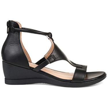 Imagem de Brinley Co. Sand lia anabela feminina em gaiola, Preto, 5.5