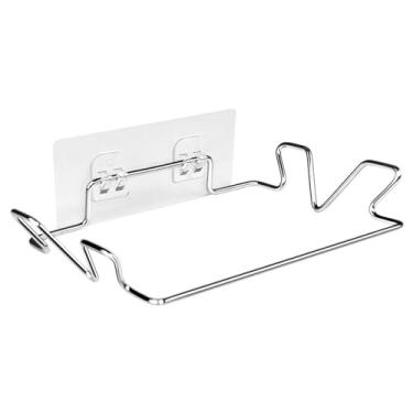 Imagem de Cabide de Saco de Lixo de Aço Inoxidável, Organizador de Saco de Lixo de Cozinha, Rack de Suspensão que Economiza Espaço para Armário Embaixo da Pia, Banheiro e Muito Mais