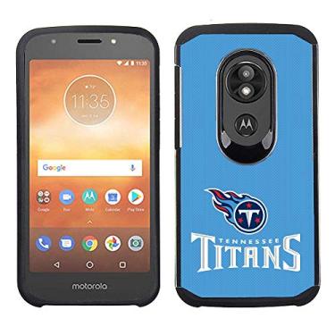 Imagem de Prime Brands Group Capa de celular para Motorola Moto E5 Cruise/E5 Play – Licenciado pela NFL Tennessee Titans – Capa traseira texturizada azul claro em TPU preto