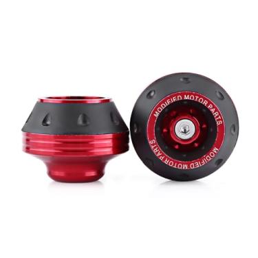 Imagem de Sliders de Quadro de Garfo, Sliders de Quadro de Garfo Dianteiro de Motocicleta Protetor de Colisão de Motocicleta Liga de Alumínio CNC de para a Maioria das (vermelho)