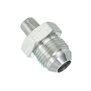 Imagem de PATIKIL Conector adaptador de tubo 3/10.2 cm macho 37 ° Flare JIC x 1/20.3 cm macho R encaixe de tubo restritor de alimentação de óleo conector hidráulico para sistema de tubulações de água a vapor de