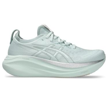 Imagem de Asics Tênis de corrida feminino Gel-Nimbus 27, Aqua/branco puro, 35