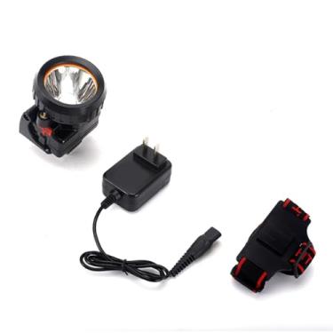 Imagem de Lâmpada de mineração LED superbrilhante de 3000 mAh, luz de capacete recarregável portátil de 3 W, farol de mineração à prova d'água IP68 para camping/caça/caminhada/pesca